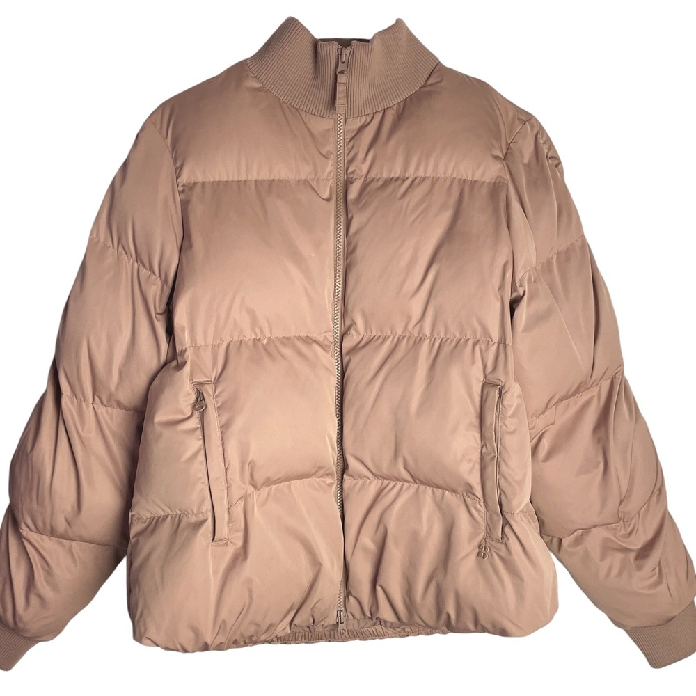 Sweaty Betty Womens Puffer Jacket Size 8 Dusty Rose Quilted Insulated Winter